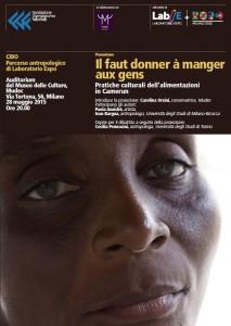 locandina di "Il Faut Donner à Manger aux Gens. Pratiche Culturali dell'Alimentazione in Camerun"