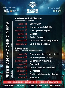 ARENA MANCINI ROMA - Dal 15 luglio al 6 agosto il cinema all'aperto