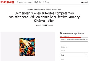ANNECY CINEMA ITALIEN - Vicari, Bispuri, Muraca firmano la petizione per il festival