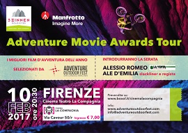 Il 10 febbraio a Firenze l'Adventure Movie Awards