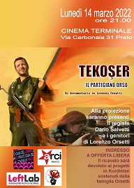 TEKOSER. IL PARTIGIANO ORSO - Proiezione il 14 marzo al Cinema Terminale di Prato