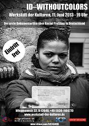 locandina di "Id-withoutcolors: Institutional Racism in Germany"